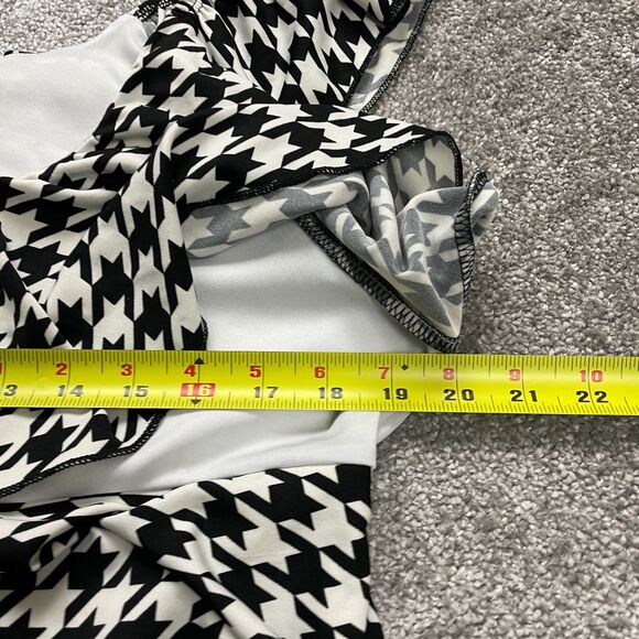 Ronnie Salloway Swimwear Tankini Women XL Black White Houndstooth Layered Ruffle - Picture 7 of 7